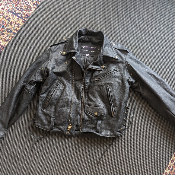 Protech Other - 100% American Made Leather Vintage Motorcycle Jacket - Protech
